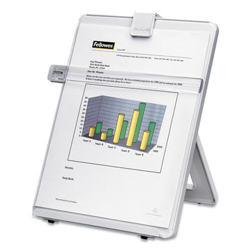 Fellowes® Non-magnetic Desktop Copyholder, 25 Sheet Capacity, Plastic, Platinum freeshipping - TVN Wholesale